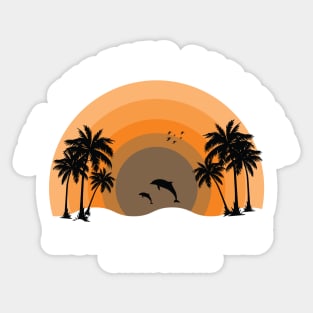 Los Angeles California Surfing Palm And Beach Paradise 80s Sticker